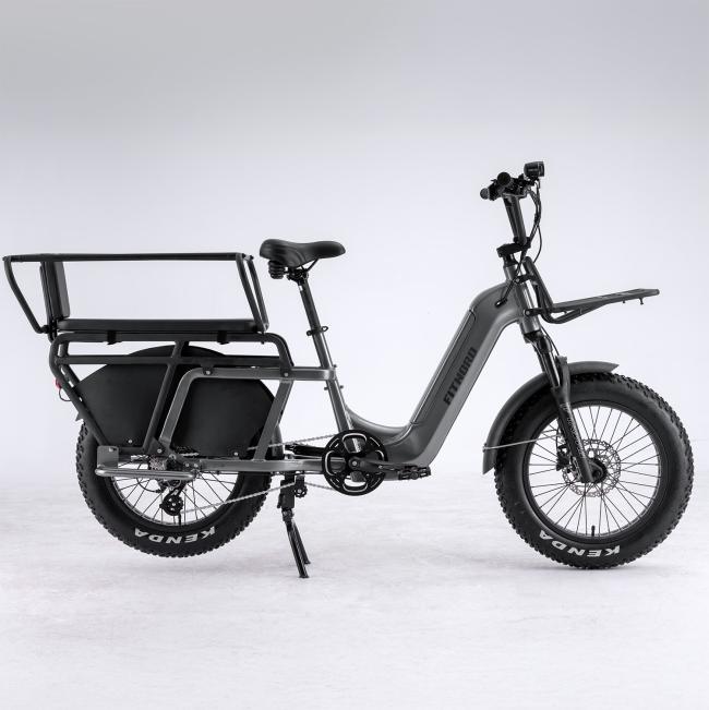 FitNord Cargo 350 Longtail Elsykkel, grå